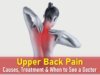 upper back pain causes, upper middle back pain, upper left back pain, upper right back pain