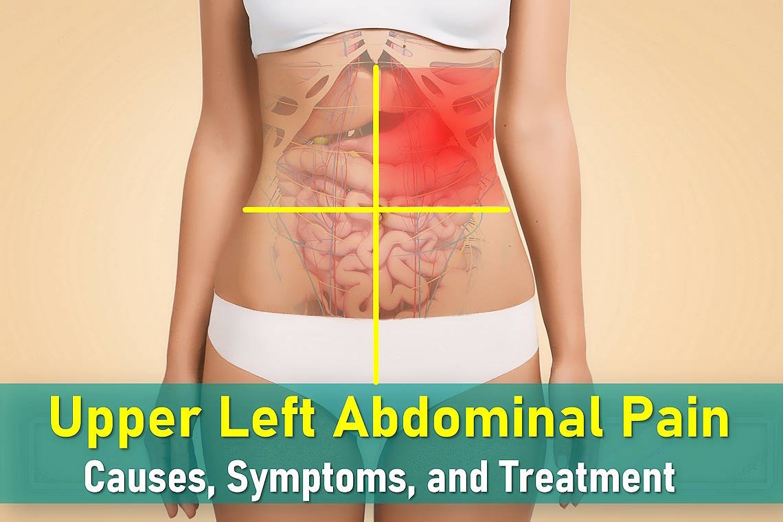 upper left abdominal pain, left upper quadrant pain, pain in upper left abdomen, pain left quadrant upper